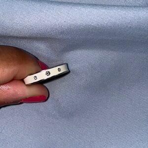 Free People White Enamel Rhinestone ring 6/7